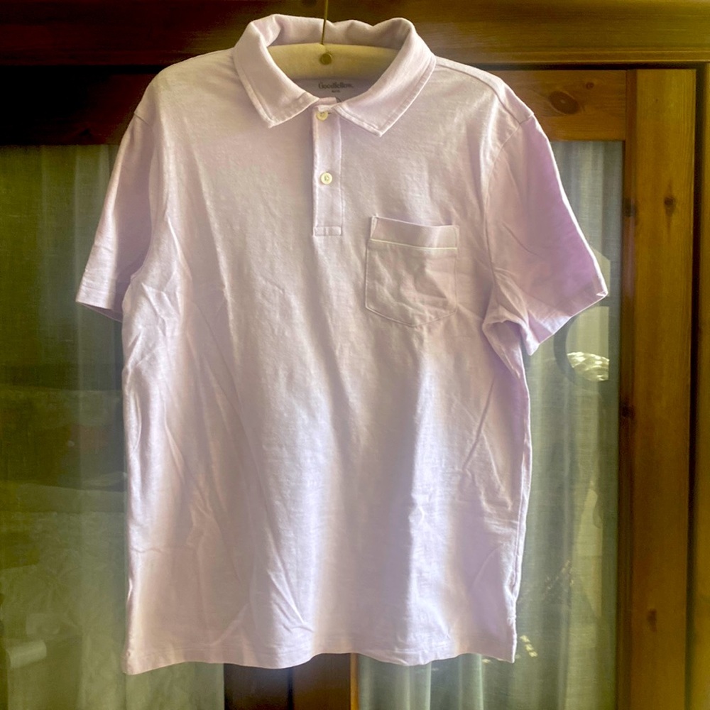 Goodfellow  short sleeve polo shirt. Lavender. Size medium. Good condition